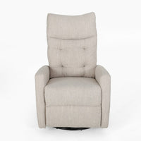 Manual Recliner Chair, Glider and Swivel Mechanism, Beige Fabric -BM335283