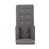 Javie Chaise Lounger, Splayed Rubberwood Legs, Button Tufted Gray -BM335290