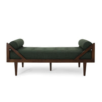 Henry Chaise Lounger with 2 Rolled Bolster Pillows, Blackish Green -BM335294