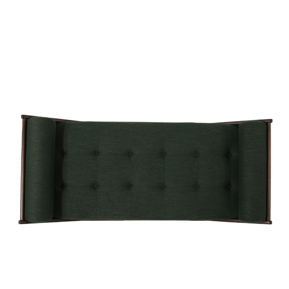 Henry Chaise Lounger with 2 Rolled Bolster Pillows, Blackish Green -BM335294