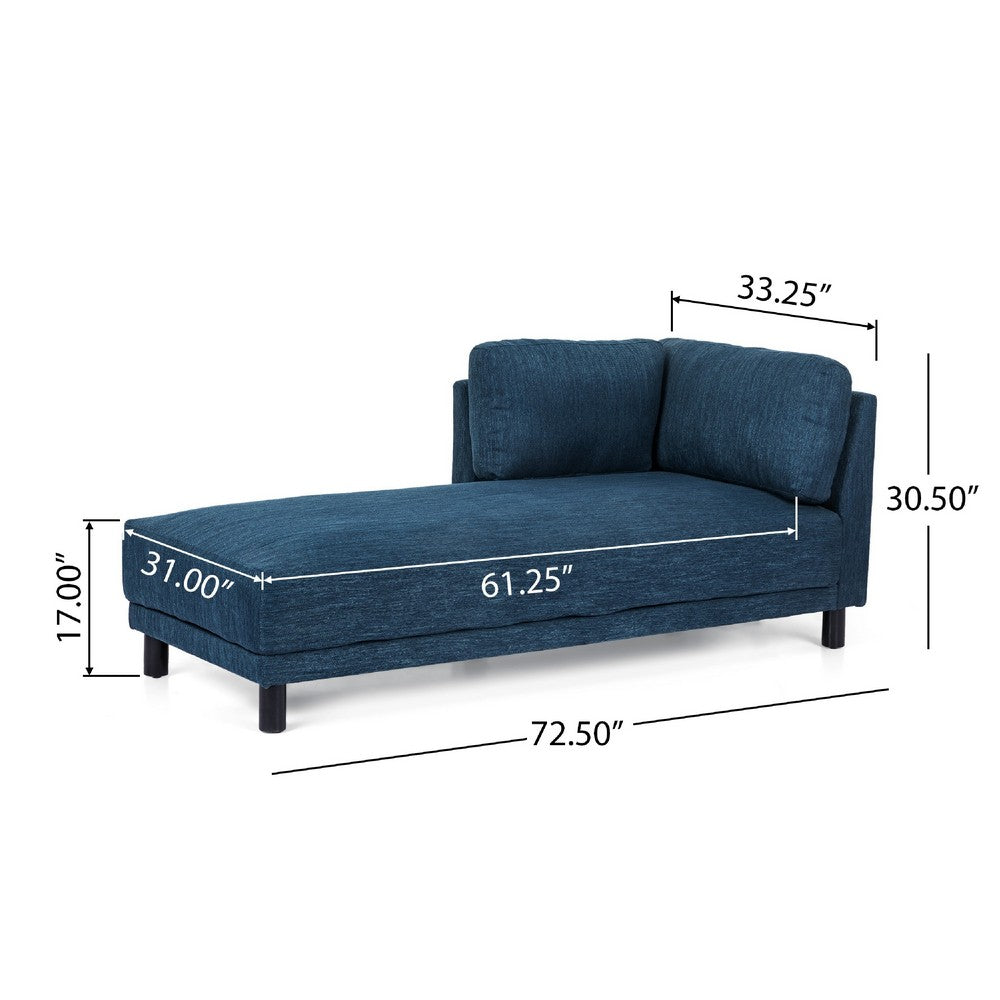 Selly Chaise Lounger with Soft Shape, Modern Navy Blue Fabric -BM335300