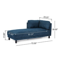 Selly Chaise Lounger with Soft Shape, Modern Navy Blue Fabric -BM335300