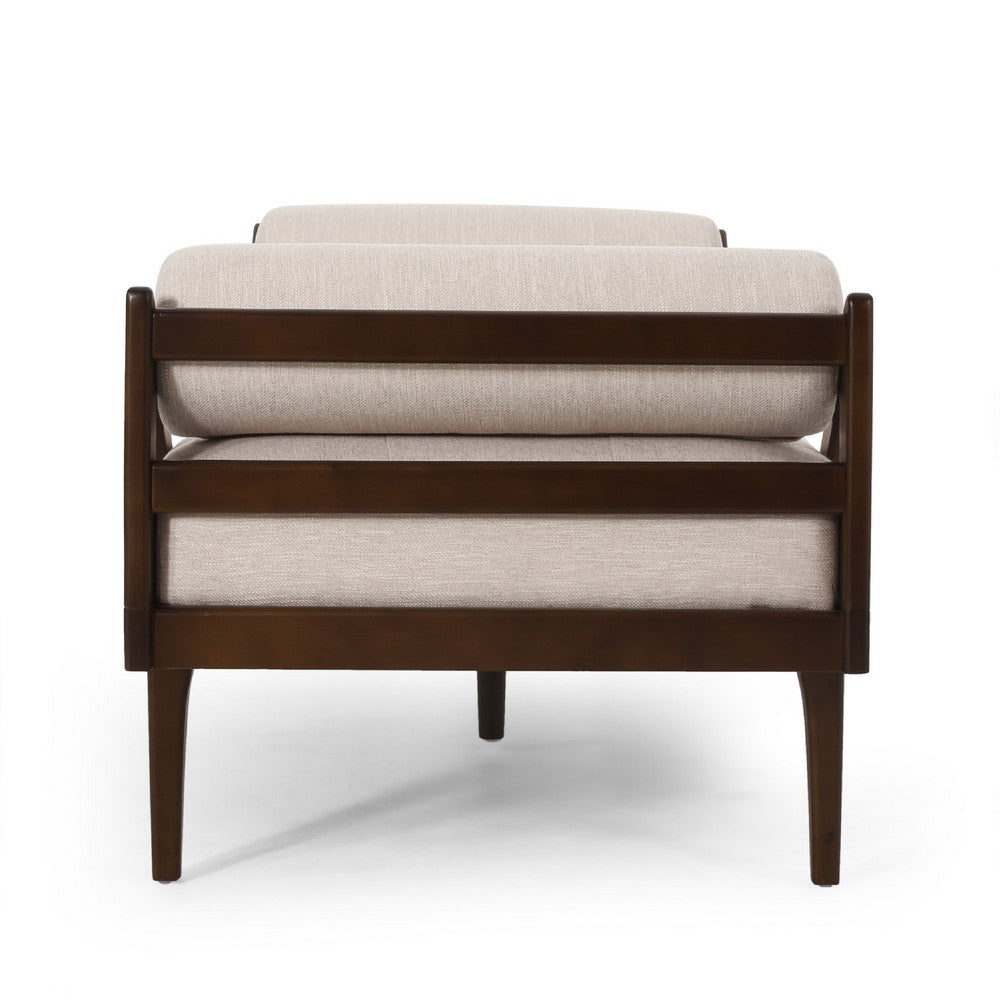 Henry Chaise Lounger with 2 Rolled Bolster Pillows Beige Waffle Stitch -BM335307