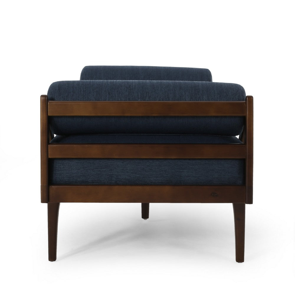 Henry Chaise Lounger with 2 Bolster Pillows, Waffle Stitch Fabric Blue -BM335312