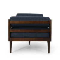 Henry Chaise Lounger with 2 Bolster Pillows, Waffle Stitch Fabric Blue -BM335312