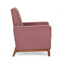 Zoya Club Accent Chair with Modern Silhouette, Rubberwood, Rose Pink -BM335314
