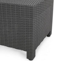 Michael Outdoor Square Accent Table, Dark Gray Faux Wicker 20 Inch -BM335316