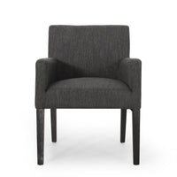 Accent Armchair, Modern Track Arms, Charcoal Gray Textured Fabric -BM335319