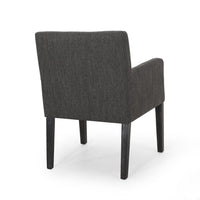 Accent Armchair, Modern Track Arms, Charcoal Gray Textured Fabric -BM335319