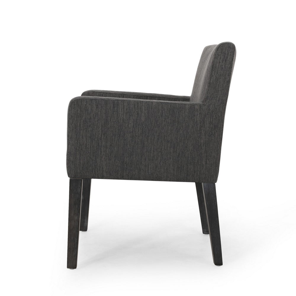 Accent Armchair, Modern Track Arms, Charcoal Gray Textured Fabric -BM335319