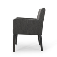 Accent Armchair, Modern Track Arms, Charcoal Gray Textured Fabric -BM335319