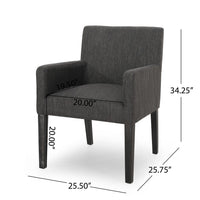 Accent Armchair, Modern Track Arms, Charcoal Gray Textured Fabric -BM335319