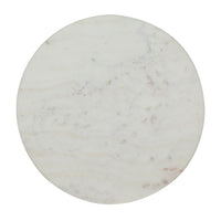 Accent Table, 16 Inch White Marble Top, Gold Metal Mesh Design Base -BM335358