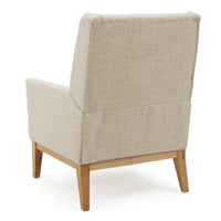 Weli Accent Chair, Beige Fabric Padded Seat, Light Brown Legs -BM335400