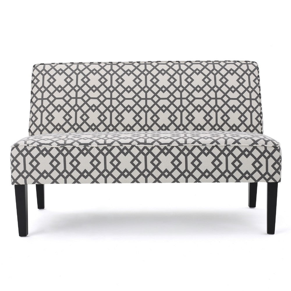 Xen Loveseat, Eclectic Gray and White Pattern Polyester, 50 Inch -BM335411