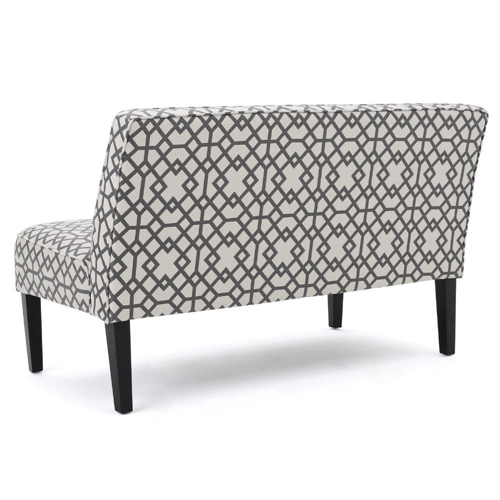 Xen Loveseat, Eclectic Gray and White Pattern Polyester, 50 Inch -BM335411