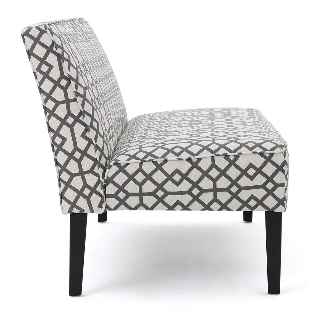 Xen Loveseat, Eclectic Gray and White Pattern Polyester, 50 Inch -BM335411
