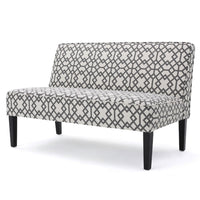 Xen Loveseat, Eclectic Gray and White Pattern Polyester, 50 Inch -BM335411