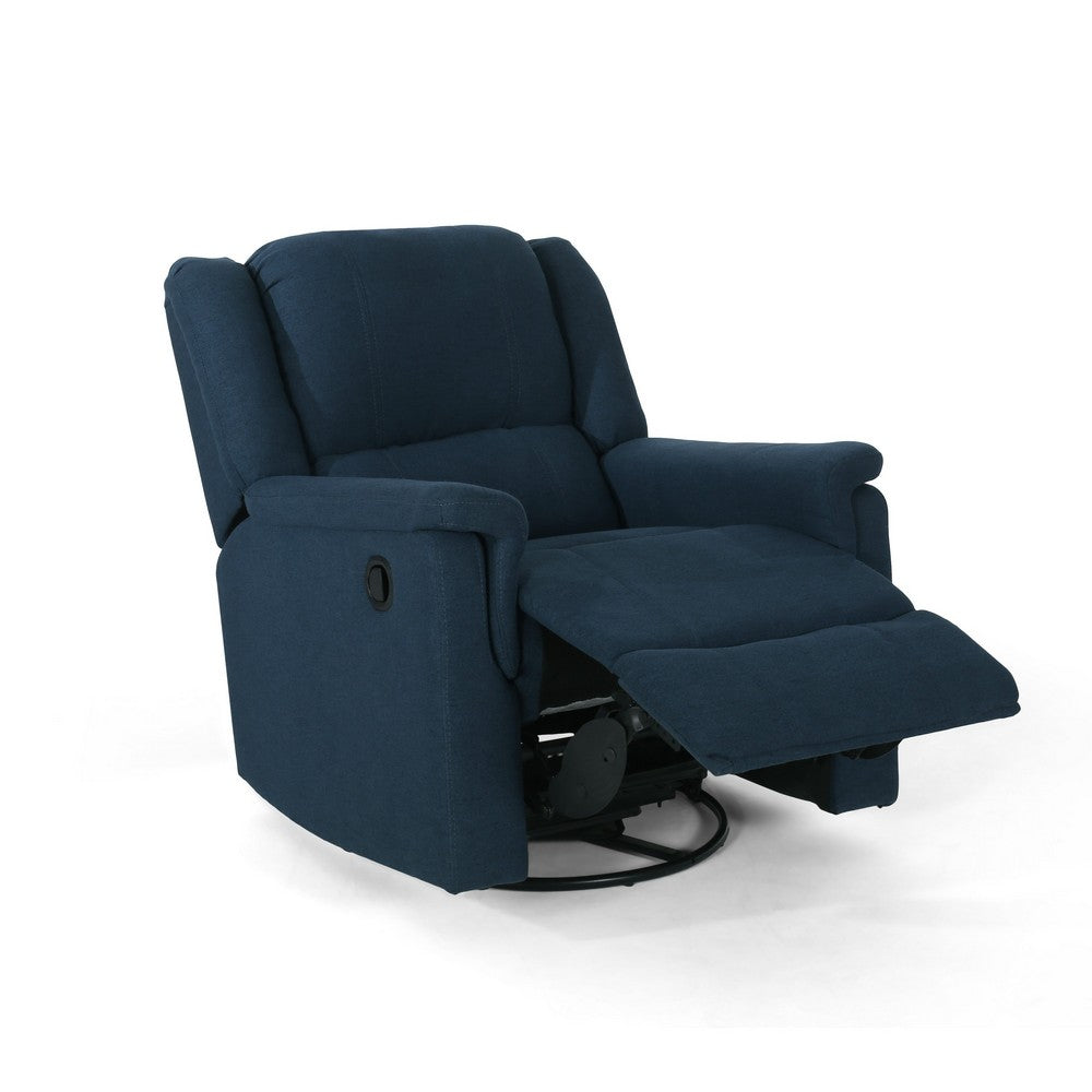 Doi Manual Glider Swivel Recliner Chair, Navy Blue Fabric -BM335414