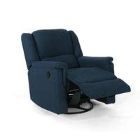 Doi Manual Glider Swivel Recliner Chair, Navy Blue Fabric -BM335414