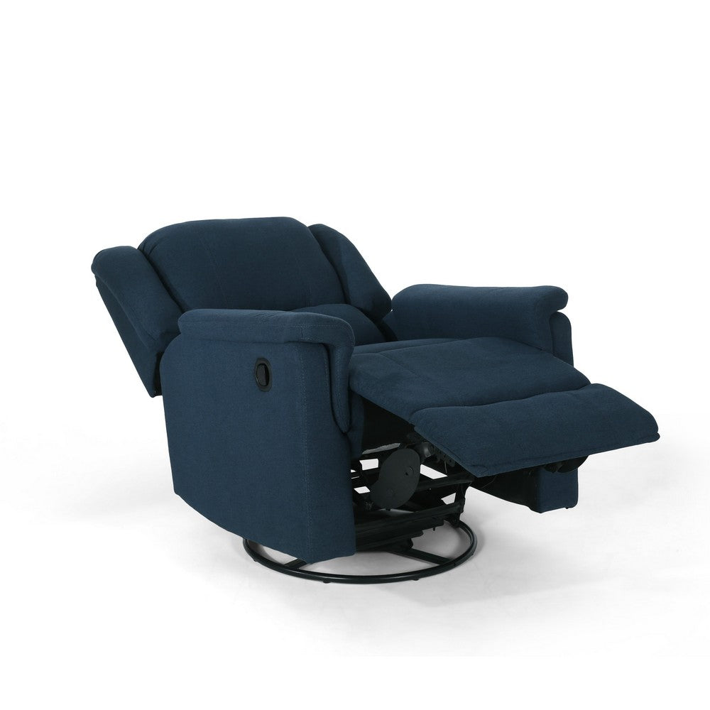 Doi Manual Glider Swivel Recliner Chair, Navy Blue Fabric -BM335414