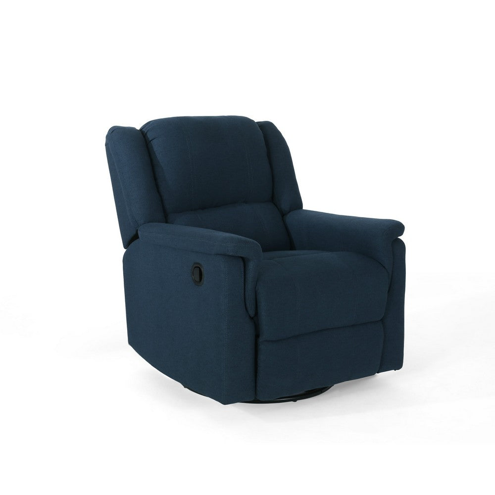 Doi Manual Glider Swivel Recliner Chair, Navy Blue Fabric -BM335414
