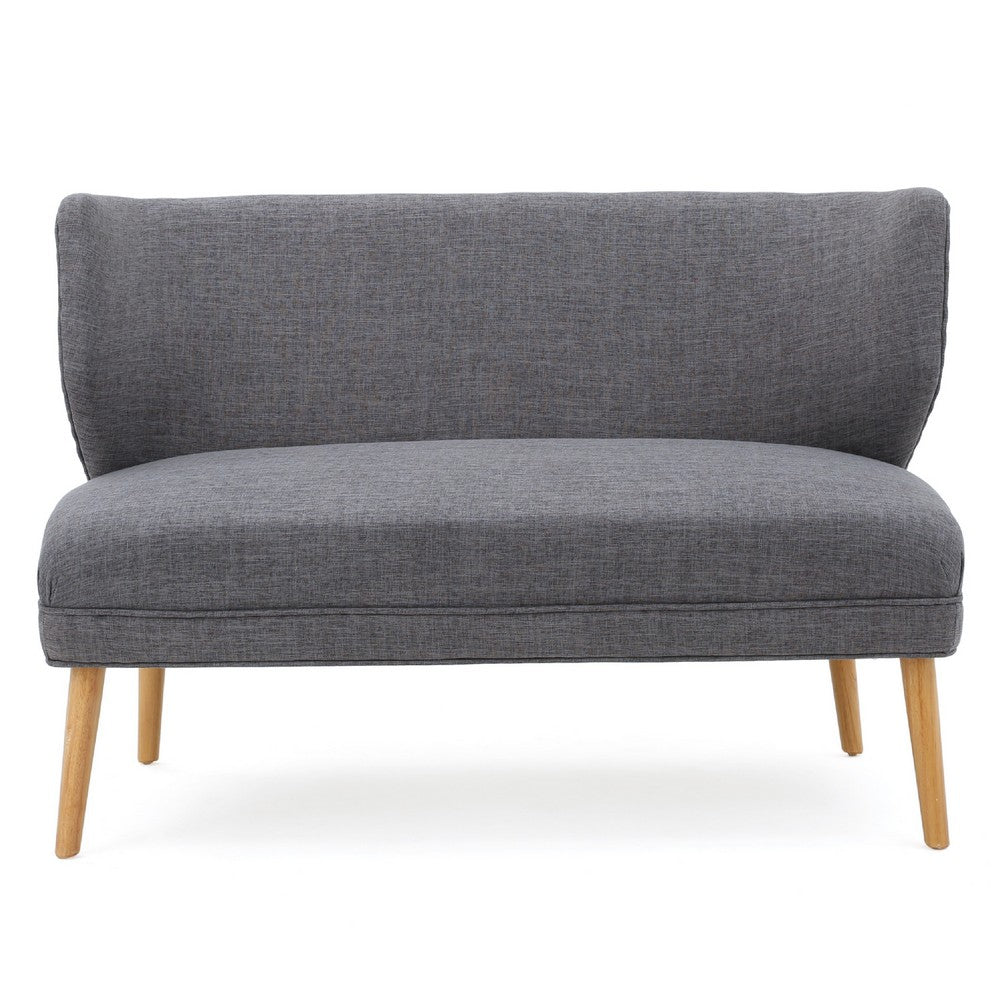 Vens Oversize Chair, Slender Wood Legs, Curved Back Gray, 52 Inch -BM335422