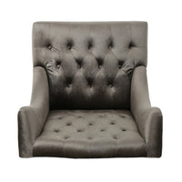 Tesy High Back Accent Club Chair, Gray Tufted Velvet, Black Wood Legs -BM335446