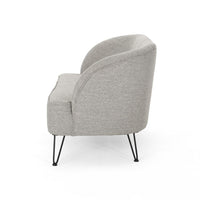 Loveseat, Light Gray Fabric, Retro Black Metal Hairpin Legs, 50 Inch -BM335454