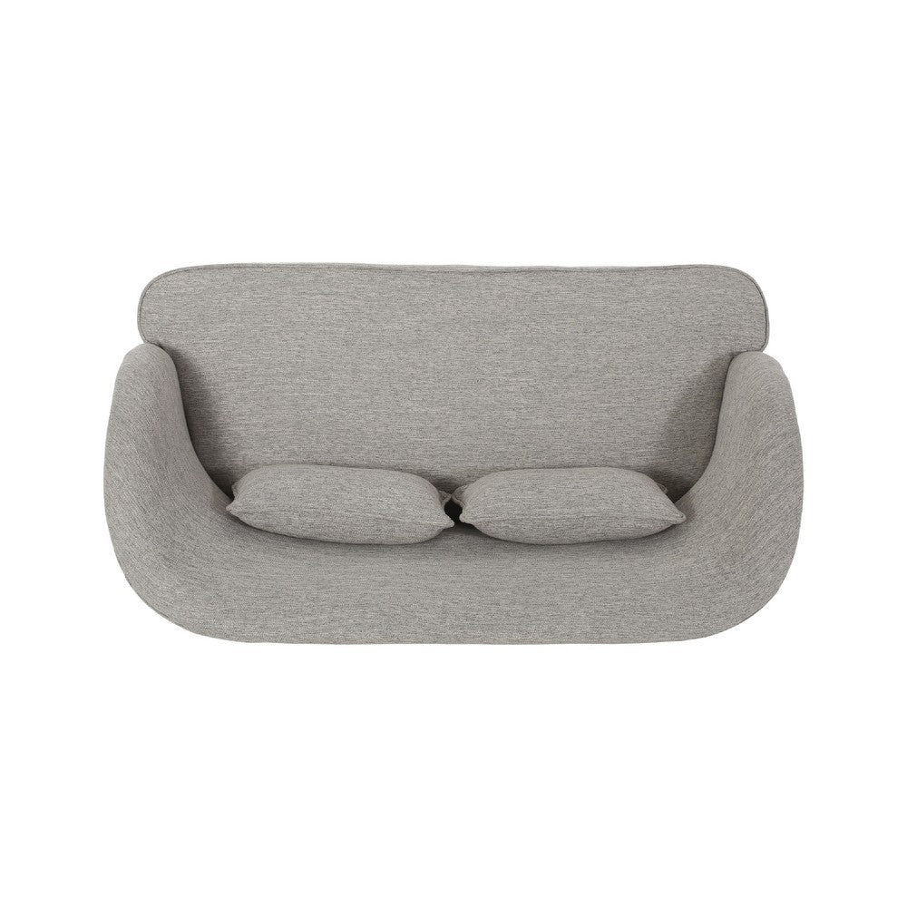 Loveseat, Light Gray Fabric, Retro Black Metal Hairpin Legs, 50 Inch -BM335454