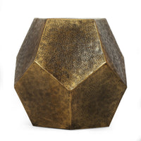 Hexagonal End Table, Gold Aluminium Frame Textured Surface, 20 Inch -BM335456