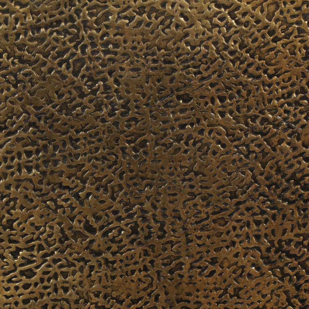 Hexagonal End Table, Gold Aluminium Frame Textured Surface, 20 Inch -BM335456