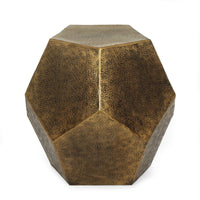 Hexagonal End Table, Gold Aluminium Frame Textured Surface, 20 Inch -BM335456