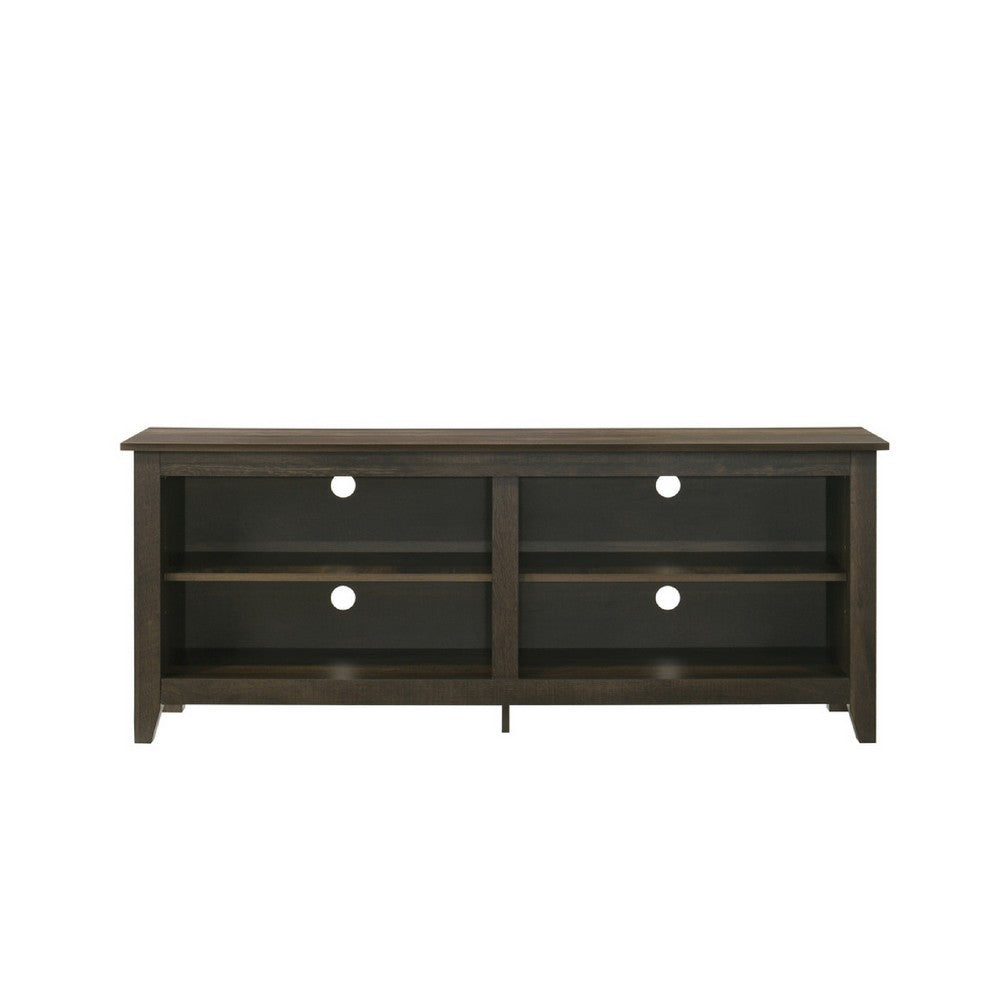 Trove TV Stand Media Cabinet w Open Shelves, Dusty Oak Brown 58 Inch -BM335507