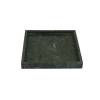 Tro Decorative Accessory Tray, 10 Inch Square Dark Green Marble Veined -BM335601