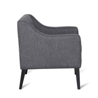 Ish Accent Armchair, Tufted Charcoal Gray Fabric, Black Wood Legs -BM335644