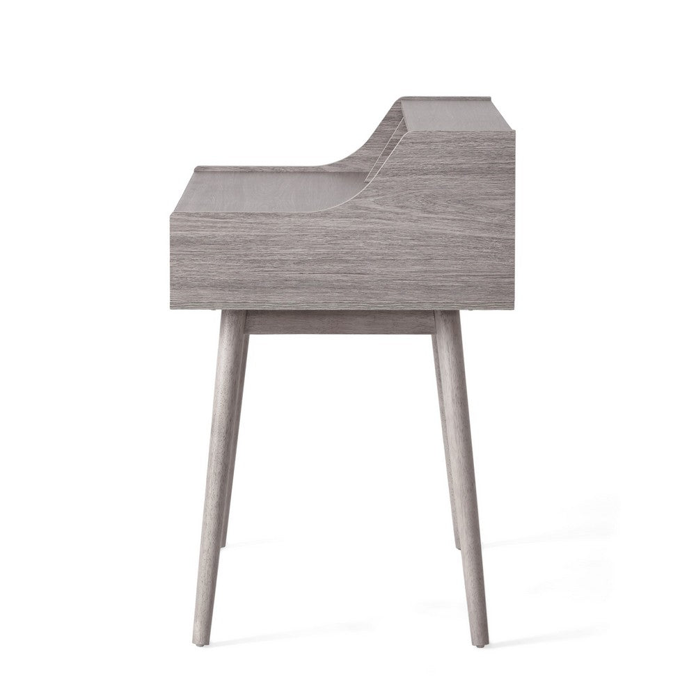 Jesa Study Writing Desk, 1 Drawer 3 Shelves, Oak Gray Wood, 47 Inch -BM335645