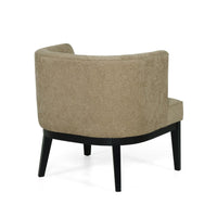 Accent Chair, Tufted Beige Fabric, Soft Cushioned, Black Solid Wood -BM335646