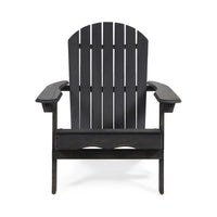 Libo Outdoor Adirondack Chair, Gray Acacia Wood Frame, Slat Panels -BM335663
