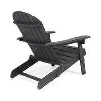 Libo Outdoor Adirondack Chair, Gray Acacia Wood Frame, Slat Panels -BM335663