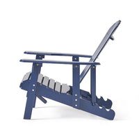 Libo Reclining Outdoor Adirondack Chair, Slatted Blue Acacia Wood -BM335664