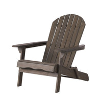 Libo Outdoor Adirondack Chair, Taupe Gray Acacia Wood, Slat Panels -BM335665