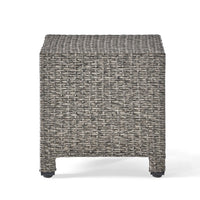 Perie Outdoor Accent Table, Gray Faux Rattan, Iron Frame, 18 Inch -BM335694
