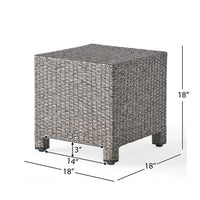 Perie Outdoor Accent Table, Gray Faux Rattan, Iron Frame, 18 Inch -BM335694