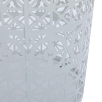 Kran Side Table, Solar Powered Light, Open Design 17 Inch White Iron -BM335749