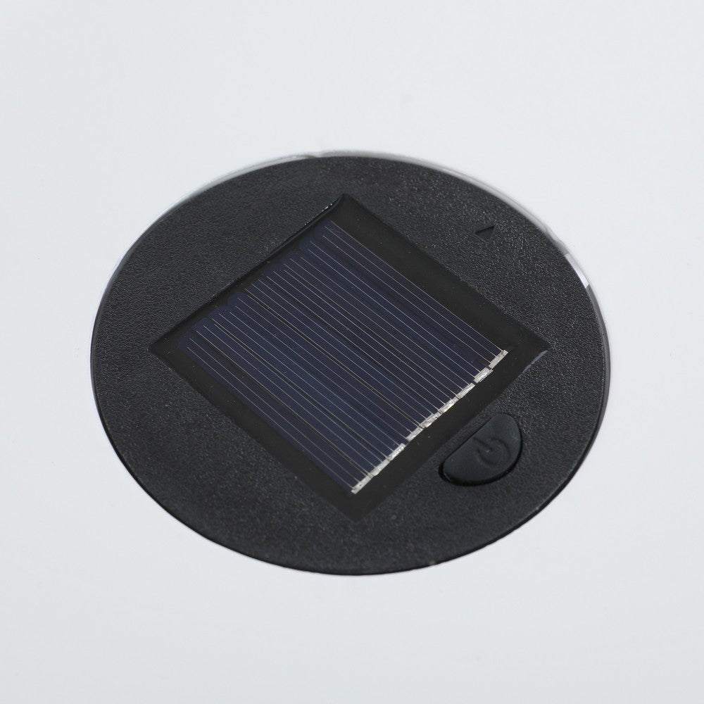 Kran Side Table, Solar Powered Light, Open Design 17 Inch White Iron -BM335749