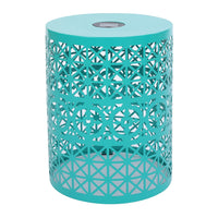 Kran Side Table, Solar Powered Light, Open Design 17 Inch Teal Iron -BM335750