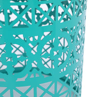 Kran Side Table, Solar Powered Light, Open Design 17 Inch Teal Iron -BM335750