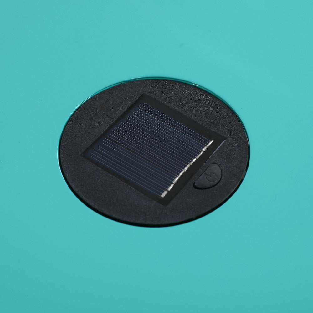 Kran Side Table, Solar Powered Light, Open Design 17 Inch Teal Iron -BM335750