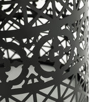 Kran Side Table, Solar Powered Light, Open Design 17 Inch Black Iron -BM335751